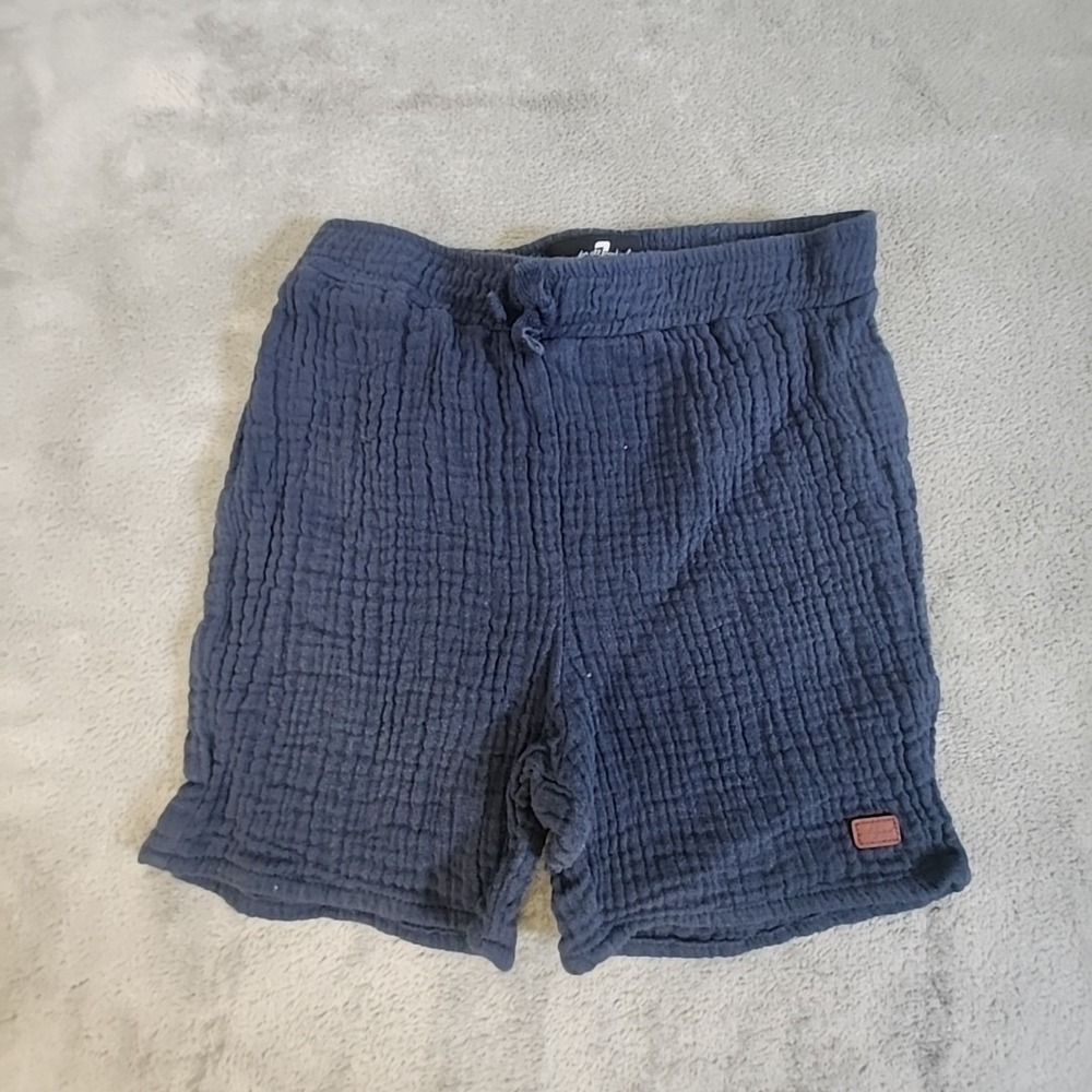 7 For All Mankind Shorts‎ Boys 24 Months Blue Logo Textured Casual